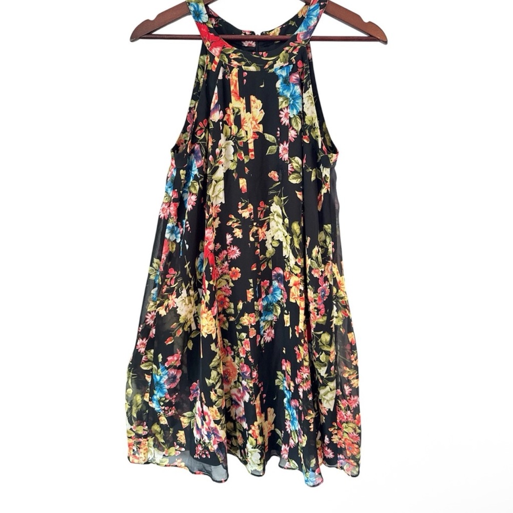 Betsey Johnson floral Mini Sundress Halter Neckline